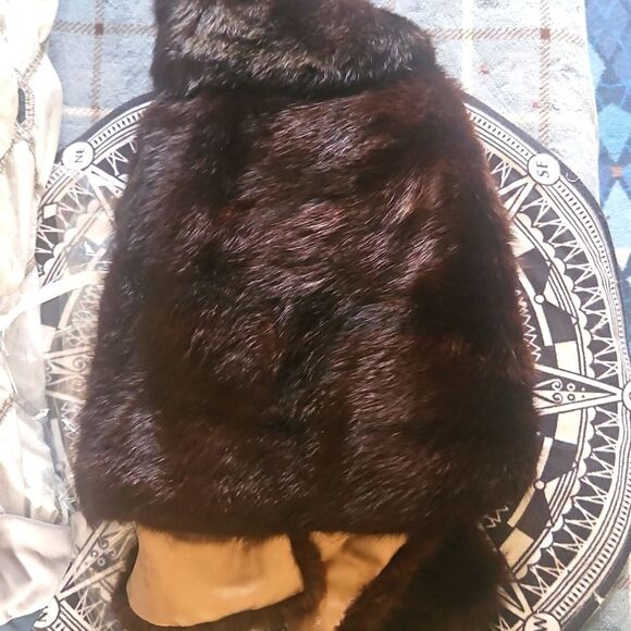 Mink fur stole Pre Owned Dark Brown - Picture 5 of 6